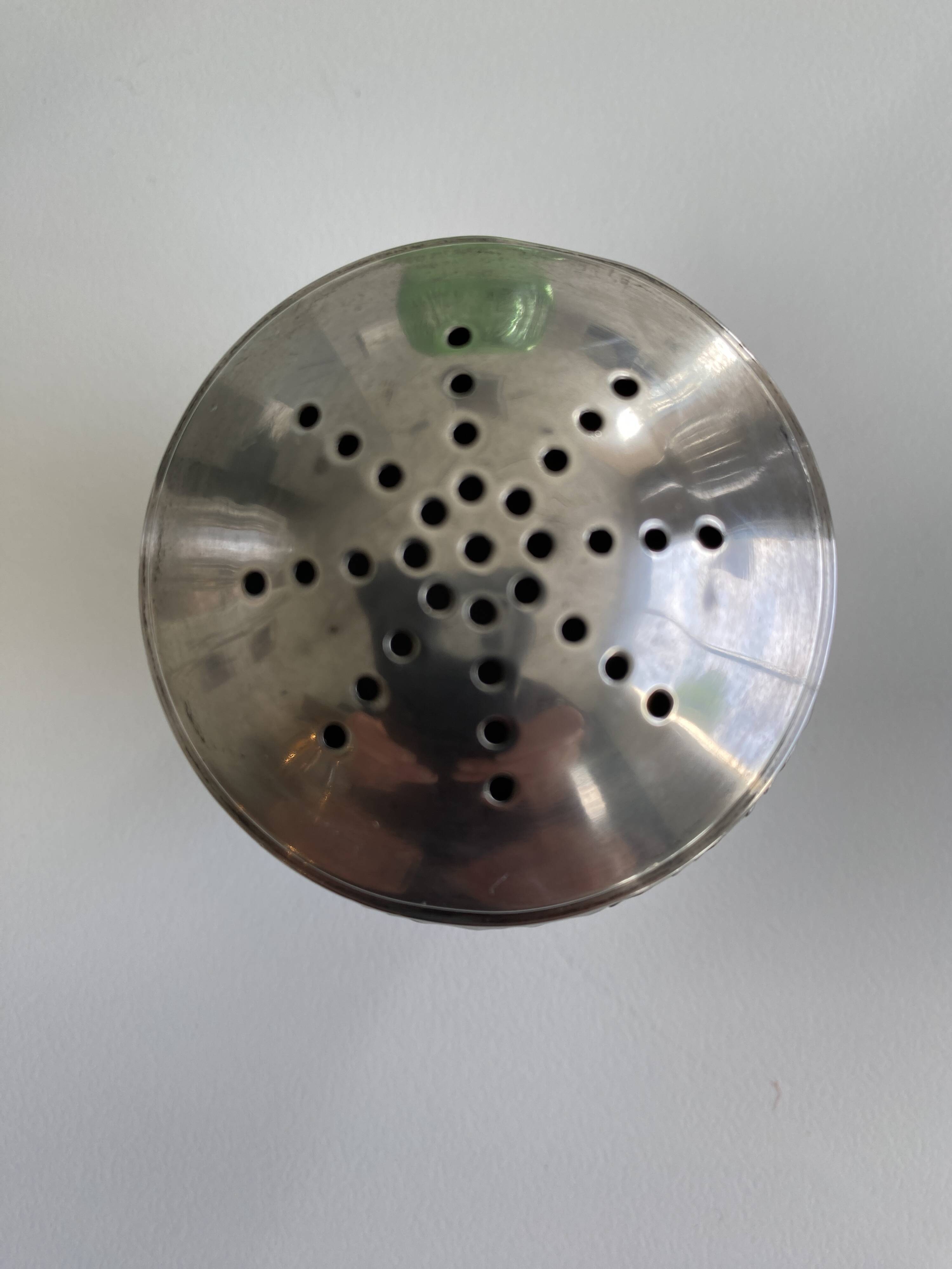 Antique crystal and silver sugar shaker