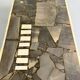 Old mosaic stone coffee table from the 70s with vintage metal legs