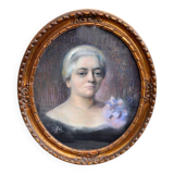 Pastel portrait of an elegant woman, framed, late 19th century