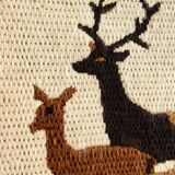 Vintage wool weaving deer family