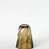 Faceted smoked glass vase, 1970
