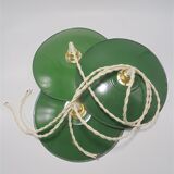 Trio of enamelled sheet metal suspensions