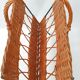Porte-revues en rotin & acier vintage