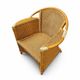 2 x wicker and bamboo patio chair / 1980s / faux suede / alcantara