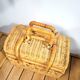 Rattan vanity suitcase