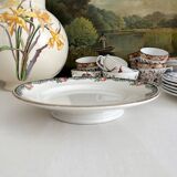 Compotier bas frise fleuries noire Digoin et Sarreguemines vintage