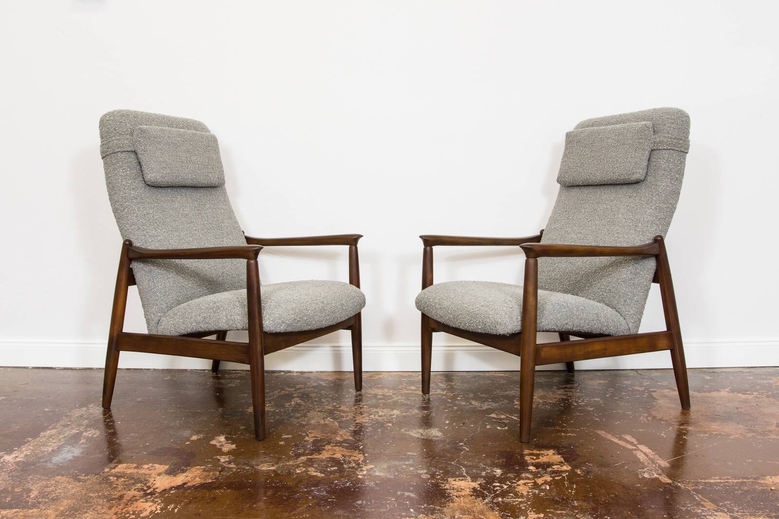 Pair of Mid-Century High Back Armchairs, Edmund Homa, GFM, Poland, 1960s,