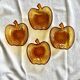 Lot de 4 coupelles « pommes » vintage verre ambré