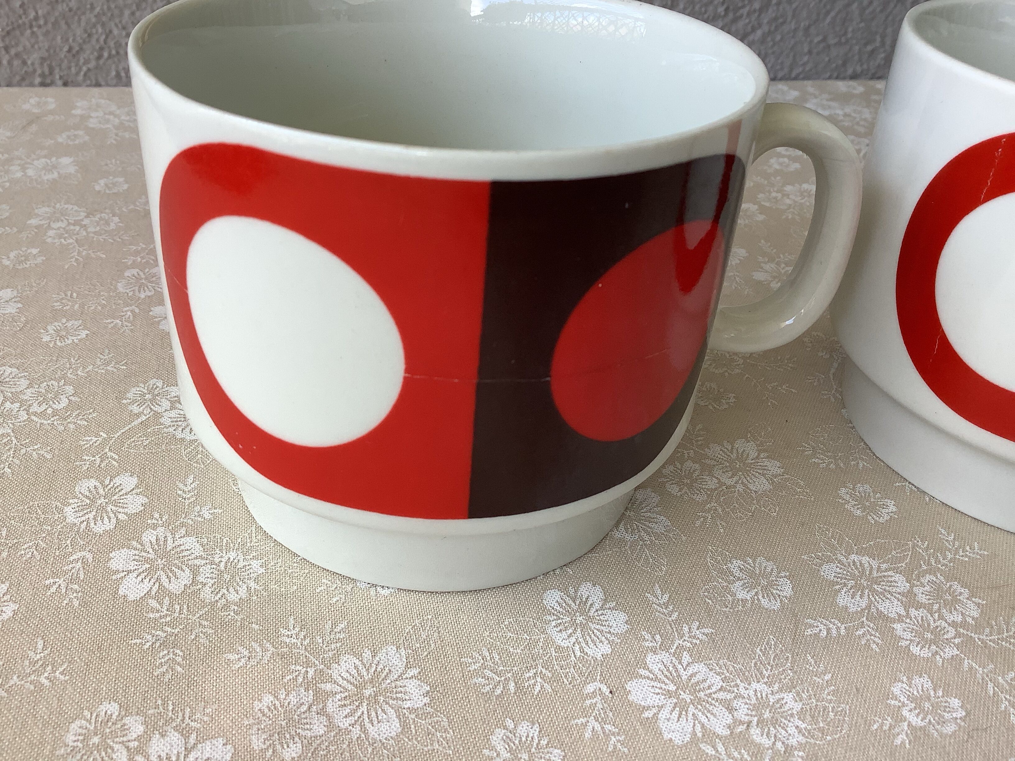 Vintage Weidmann cups at lunch made in Italy