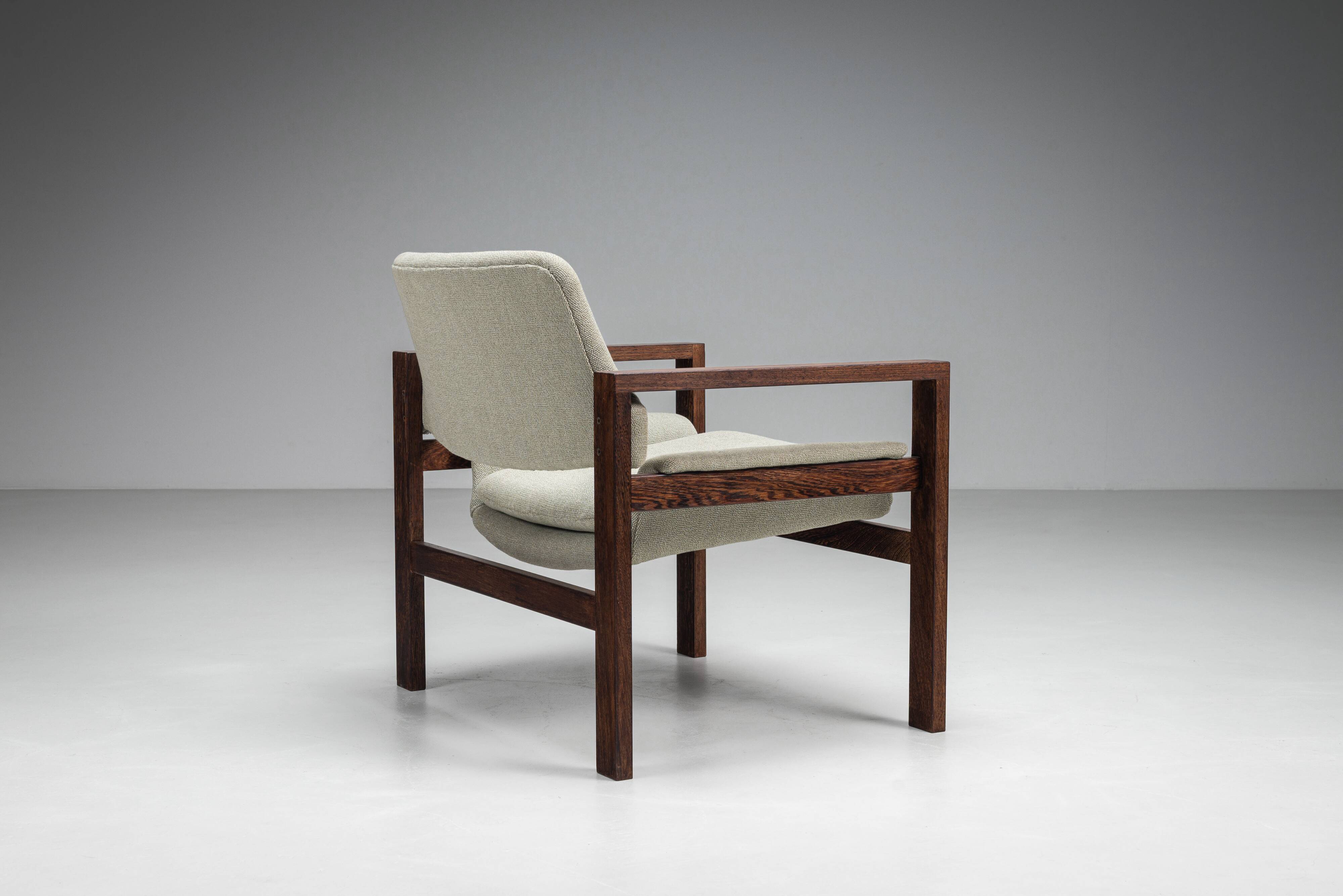 Fauteuil lounge en wengé de milieu de siècle