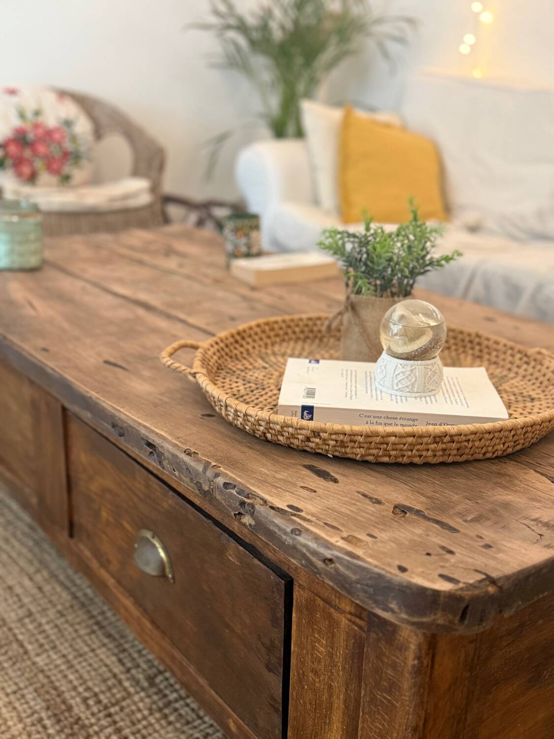Solid wood coffee table