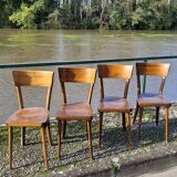 Série de 4 chaises de bistrot restaurant vintage- 1950s