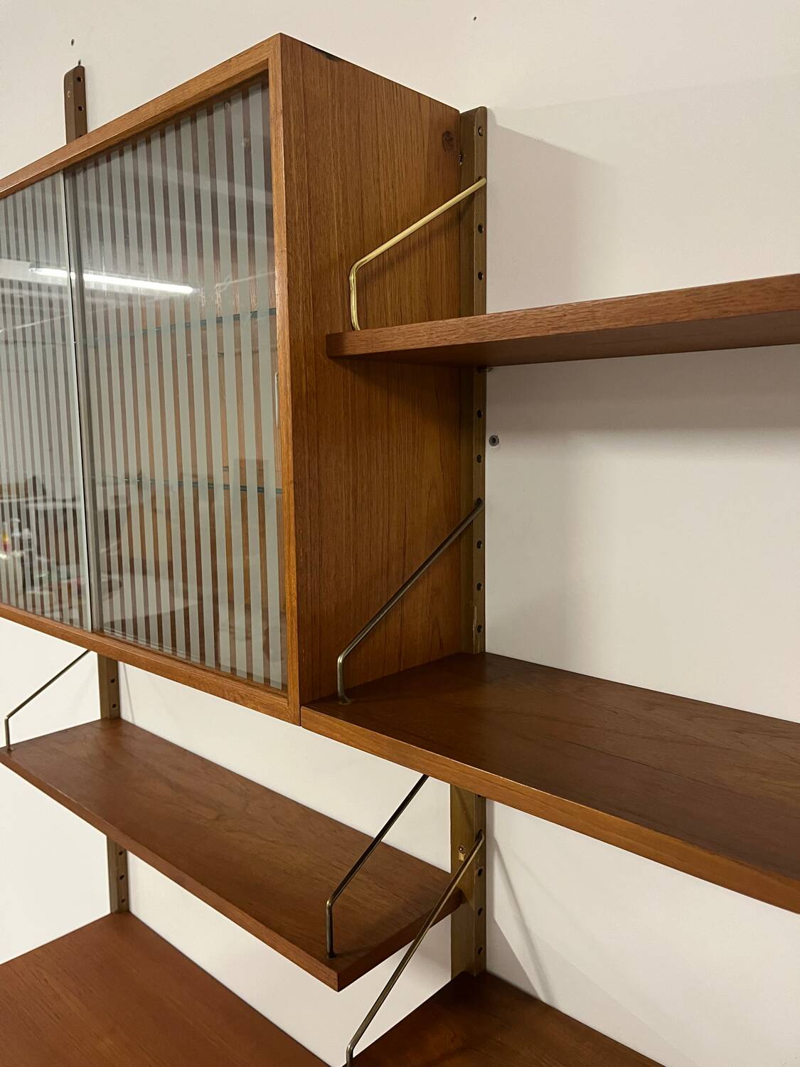 Meuble mural en teck, Danemark, années 1960