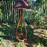 Rattan floor lamp from the 60s