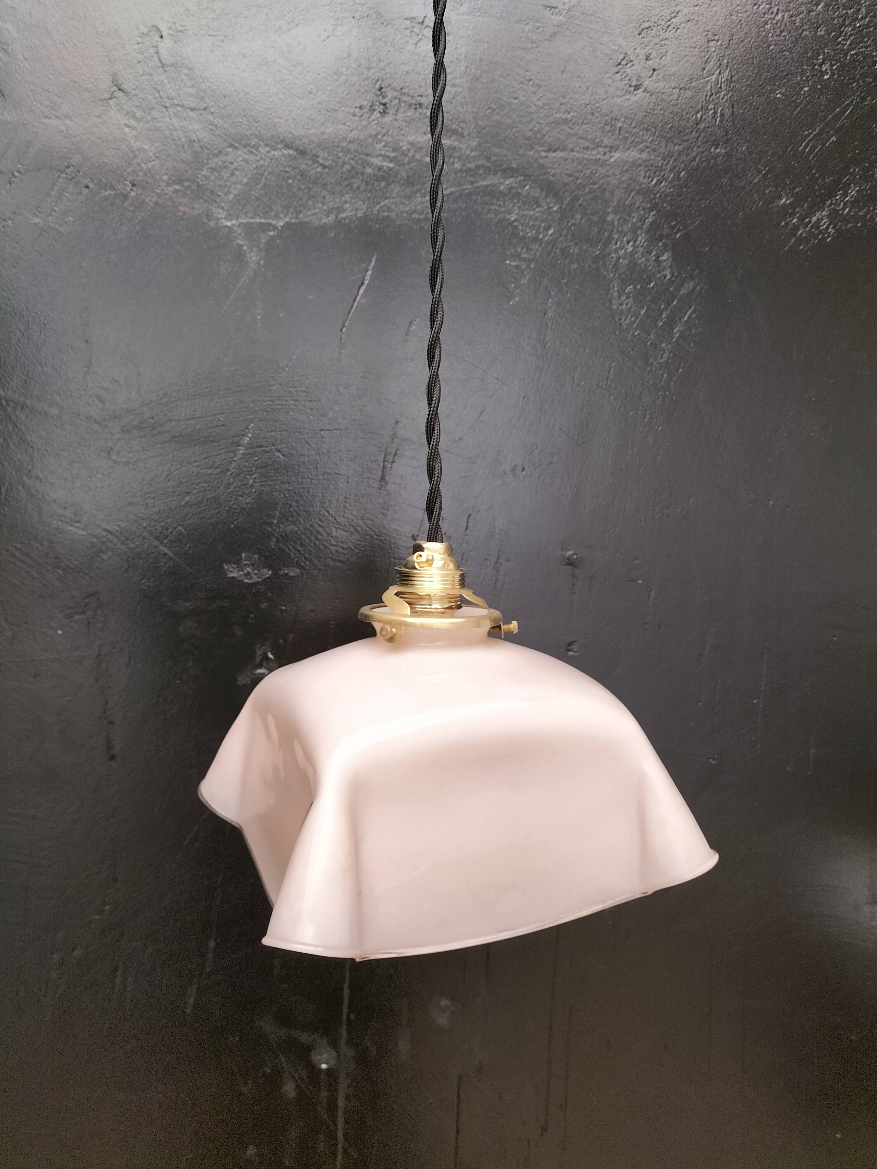 Pink opaline pendant light