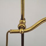 French antique brass goose neck table lamp with white opaque glass shade 5468.