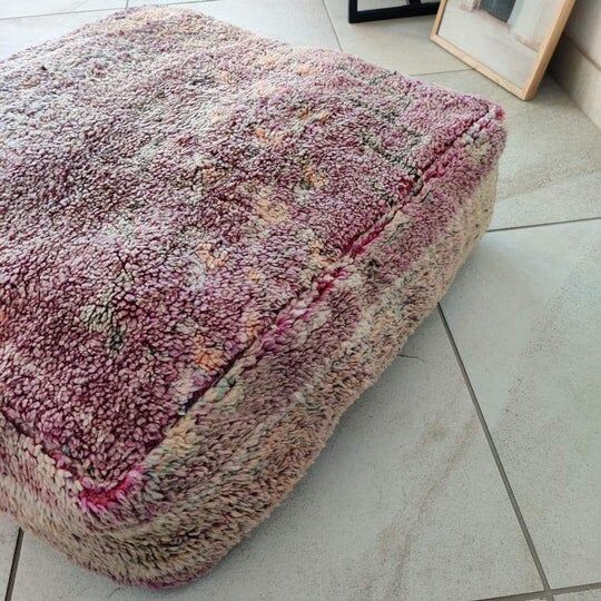 Vintage purple Berber pouf