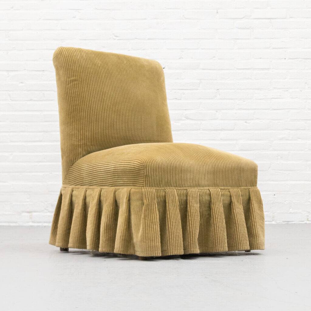 Beige corduroy crapaud lounge chair 1960s