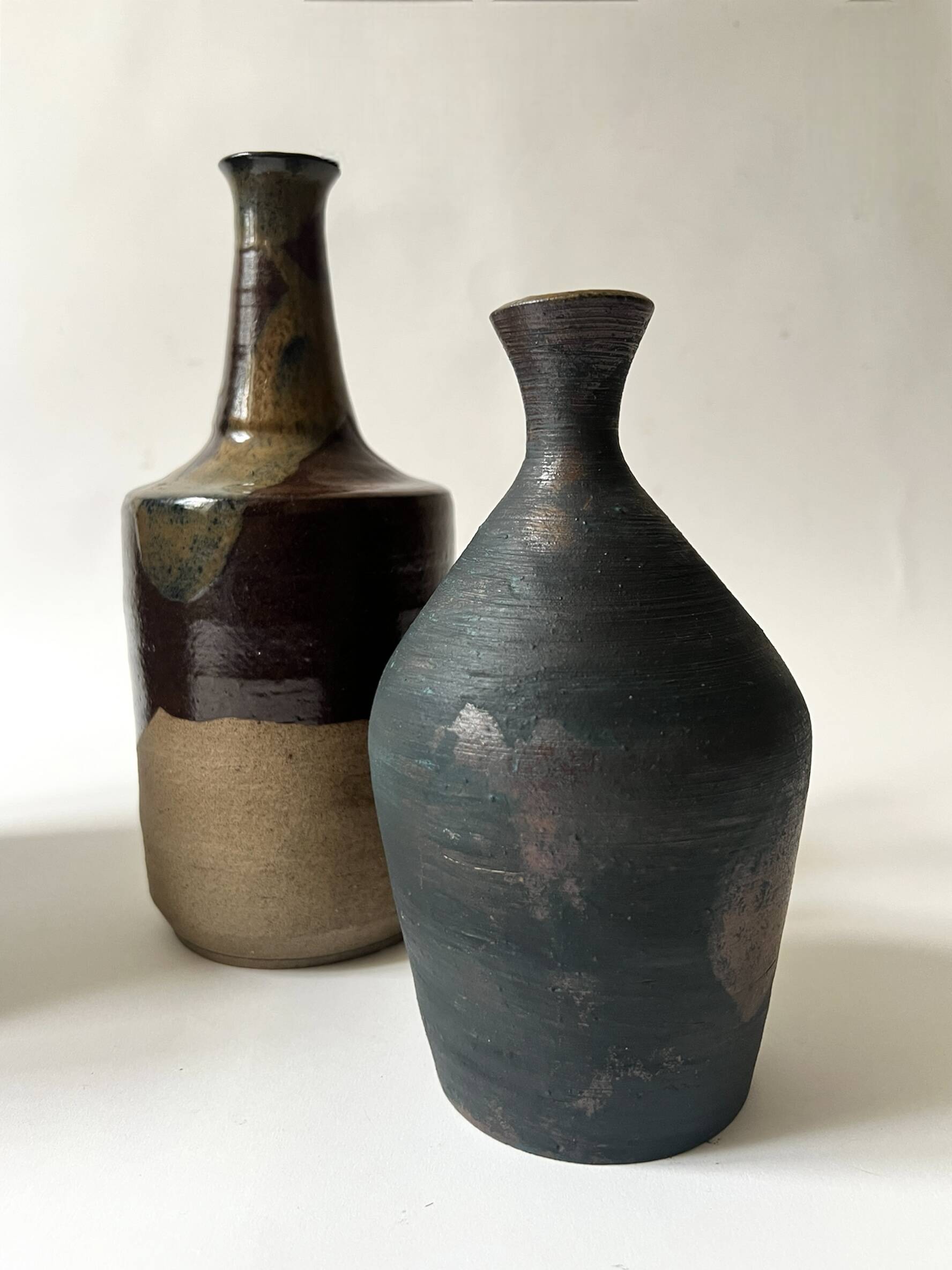 Handcrafted and signed stoneware vase, ceramic, circa 1970