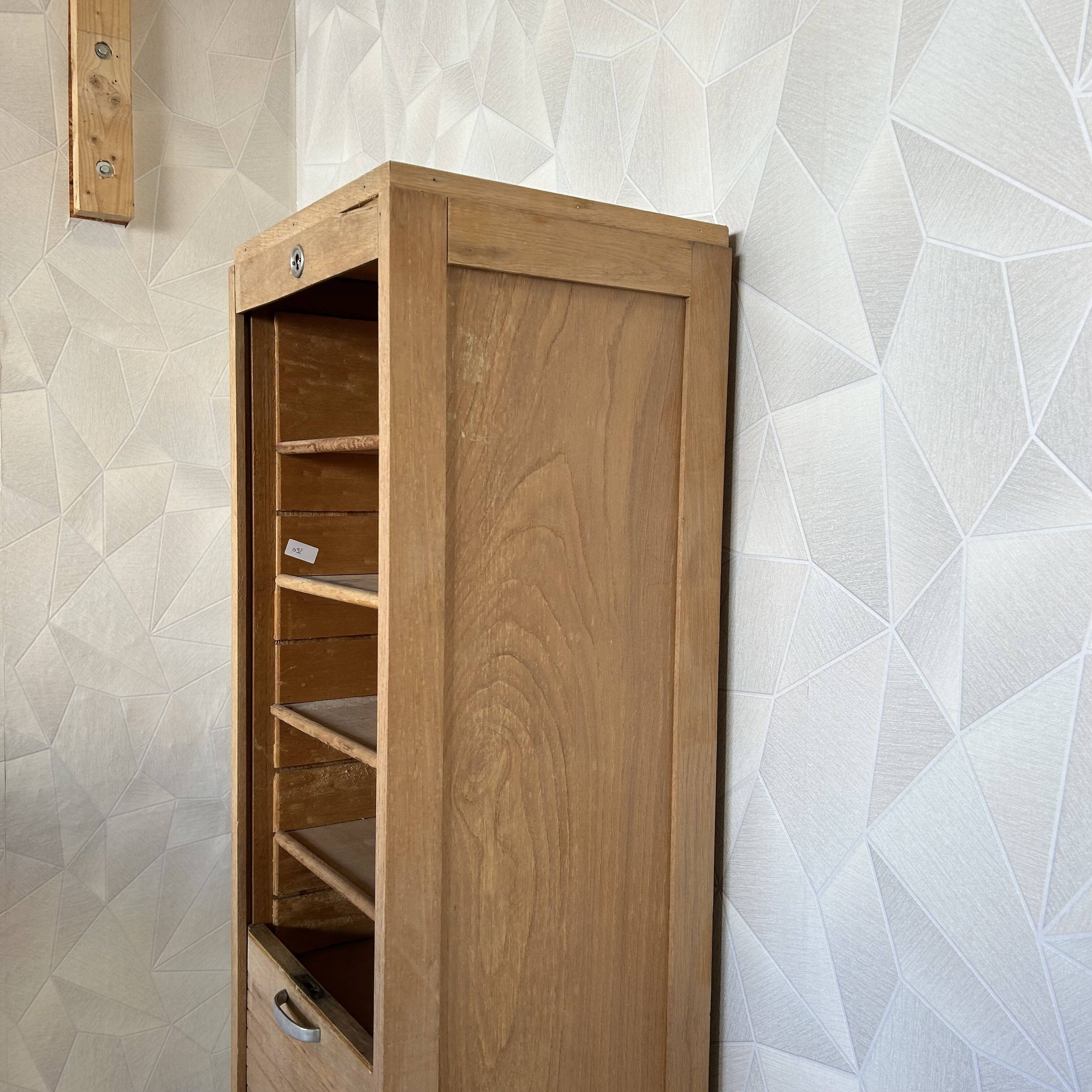 Stripped filing cabinet in oak veneer