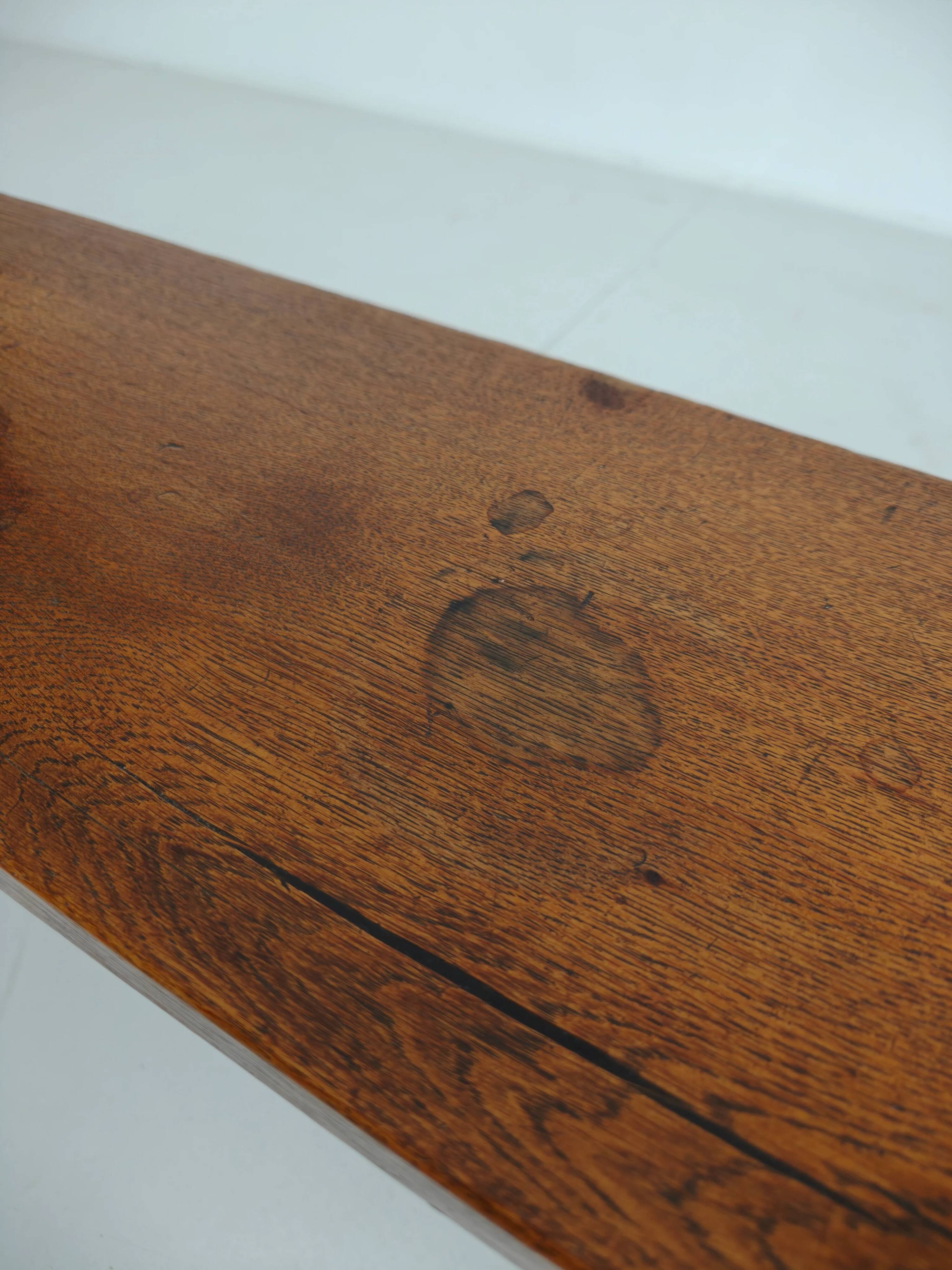 Pair of 19th century French rustic benches – solid oak