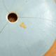 Art Deco modernist coupe, with a base of 3 spheres, in turquoise ceramic and gilding.