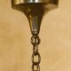 Petitot Art Deco Chandelier – 5 lights – Wood, metal and amber glass, 1920