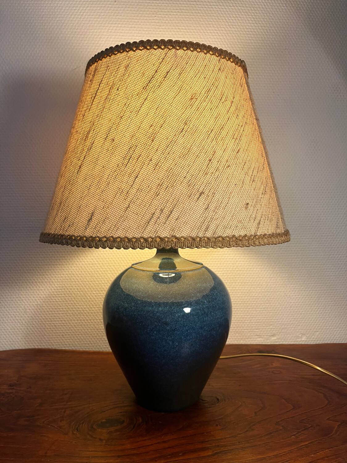 Lampe à poser en céramique craquelée année 70