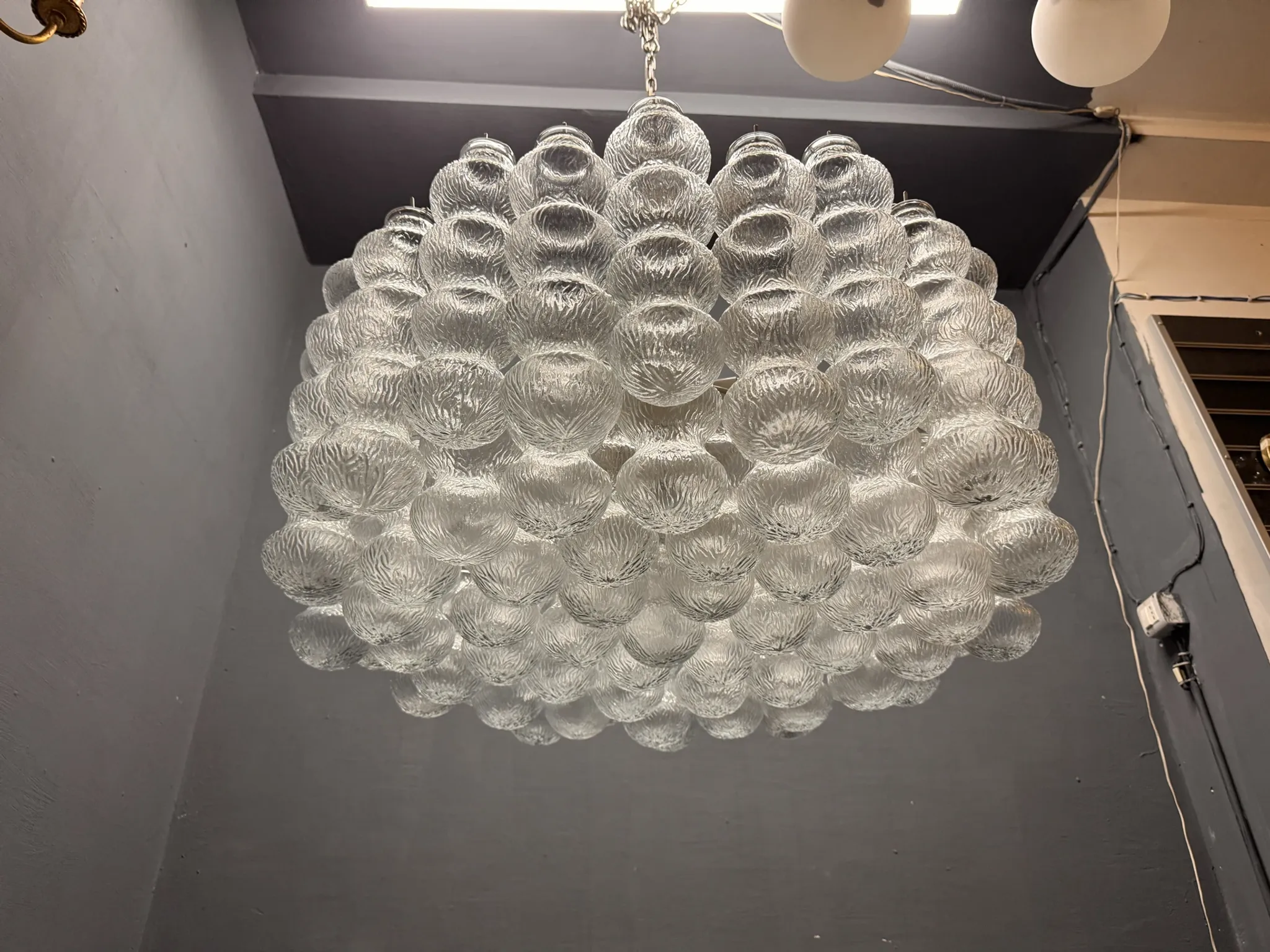 Large Murano Glass Bubble Chandelier 1980’s 11 Lights 