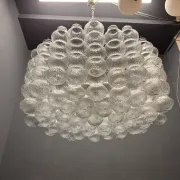 Large Murano Glass Bubble Chandelier 1980’s 11 Lights 