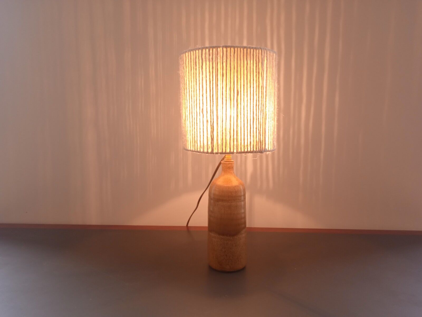 Ceramic lamp and rope lampshade