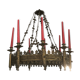 Gothic chandelier in bronze door candles 19 th castle residence
