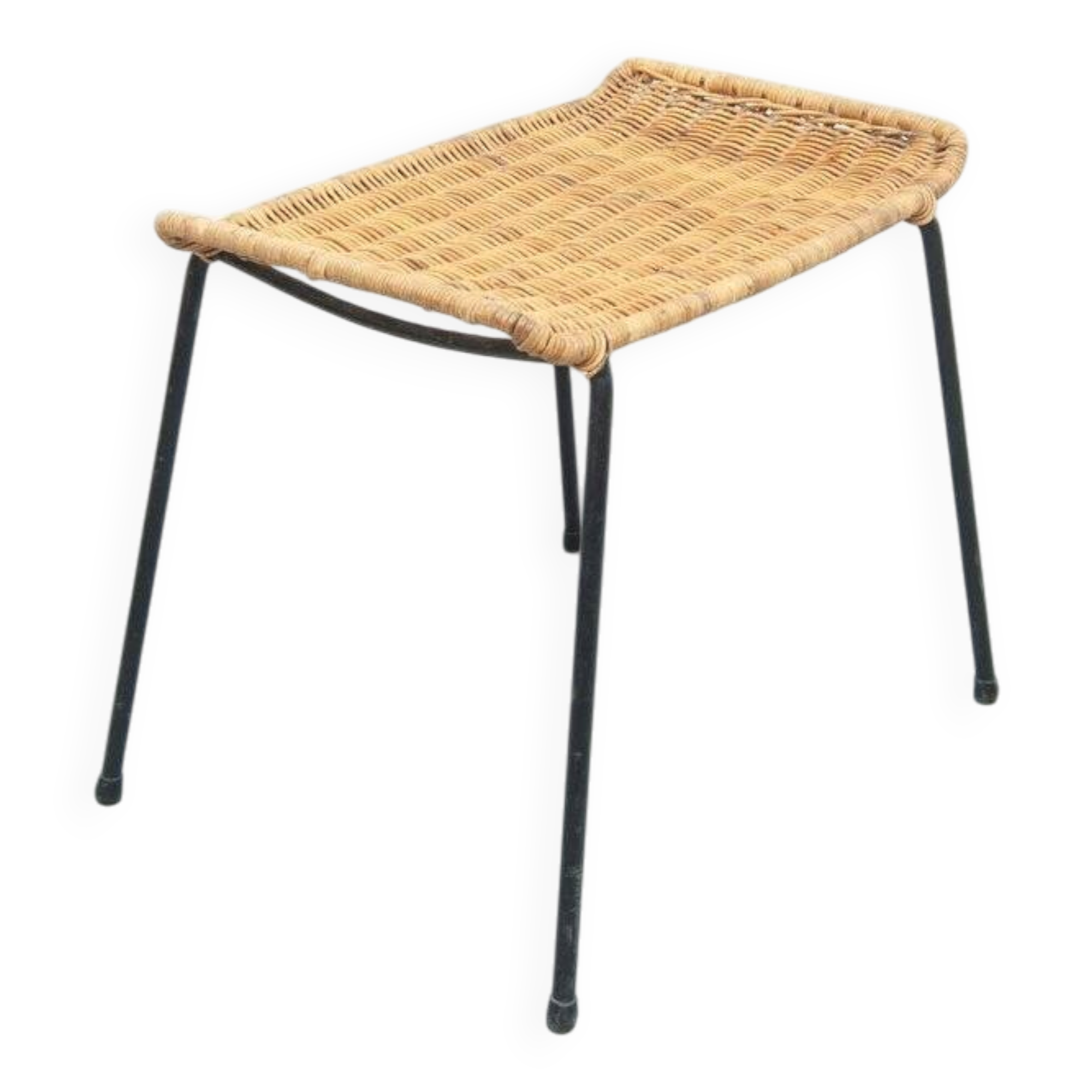 Gian Franco Legler attributed rattan stool, 1950s