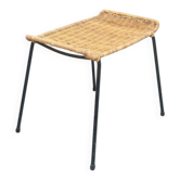 Tabouret en rotin attribué à Gian Franco Legler, années 1950.