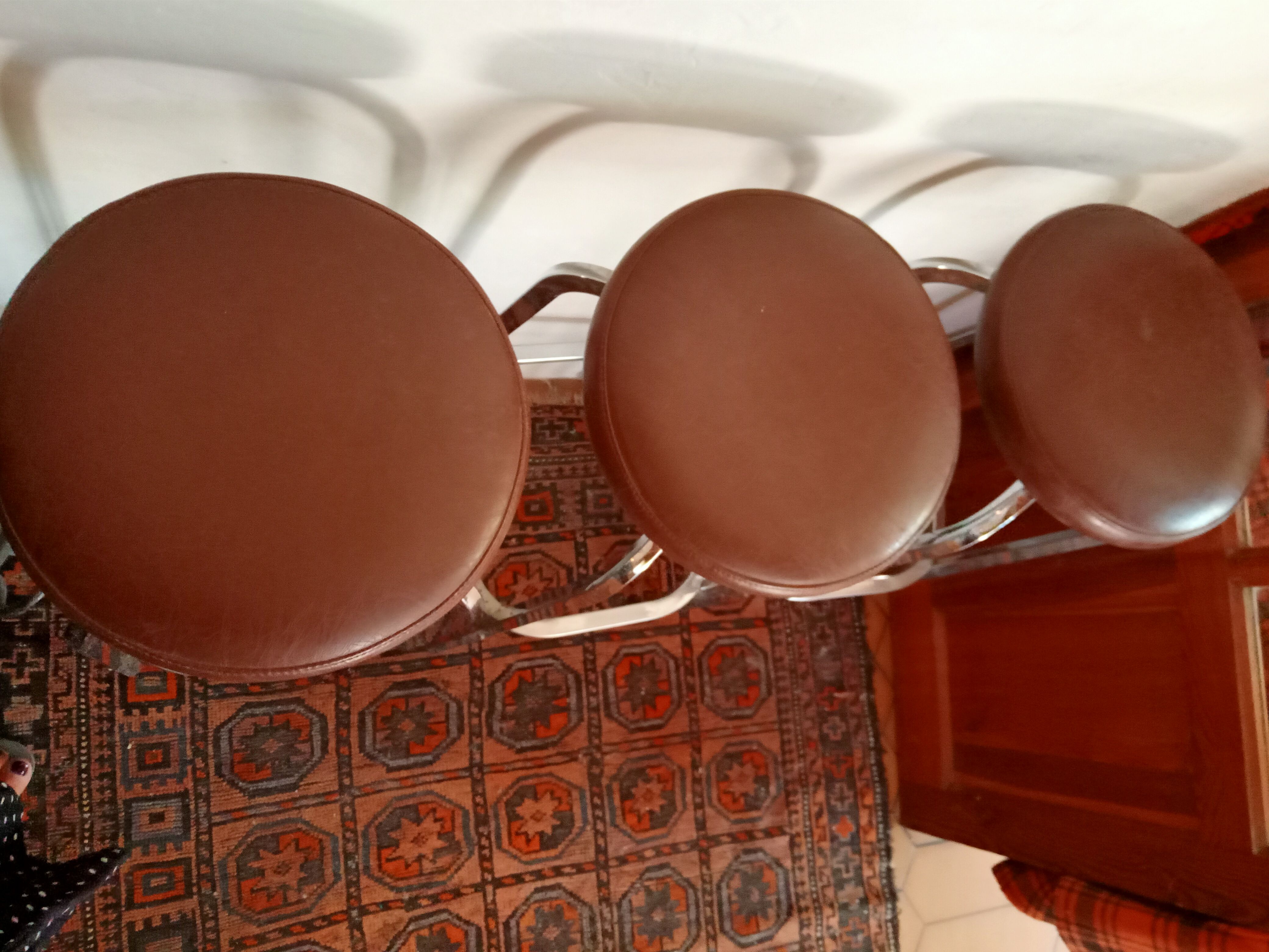 Set of three vintage bar stools