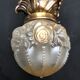 Art Deco brass glass chandelier