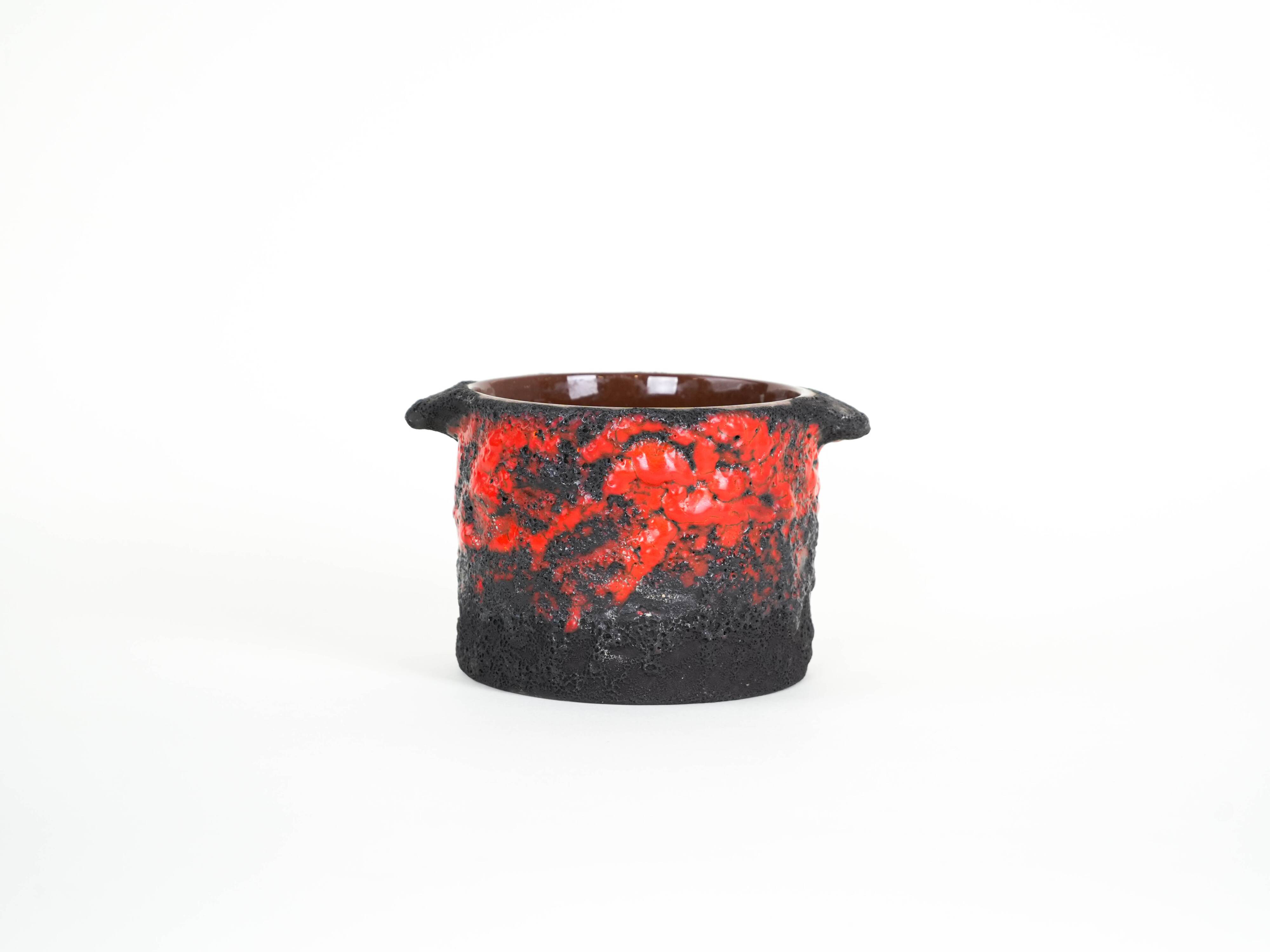 Ceramic vase, Fat Lava, German design, 1960s, made in Germany