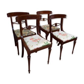 Series of 4 mahogany chairs