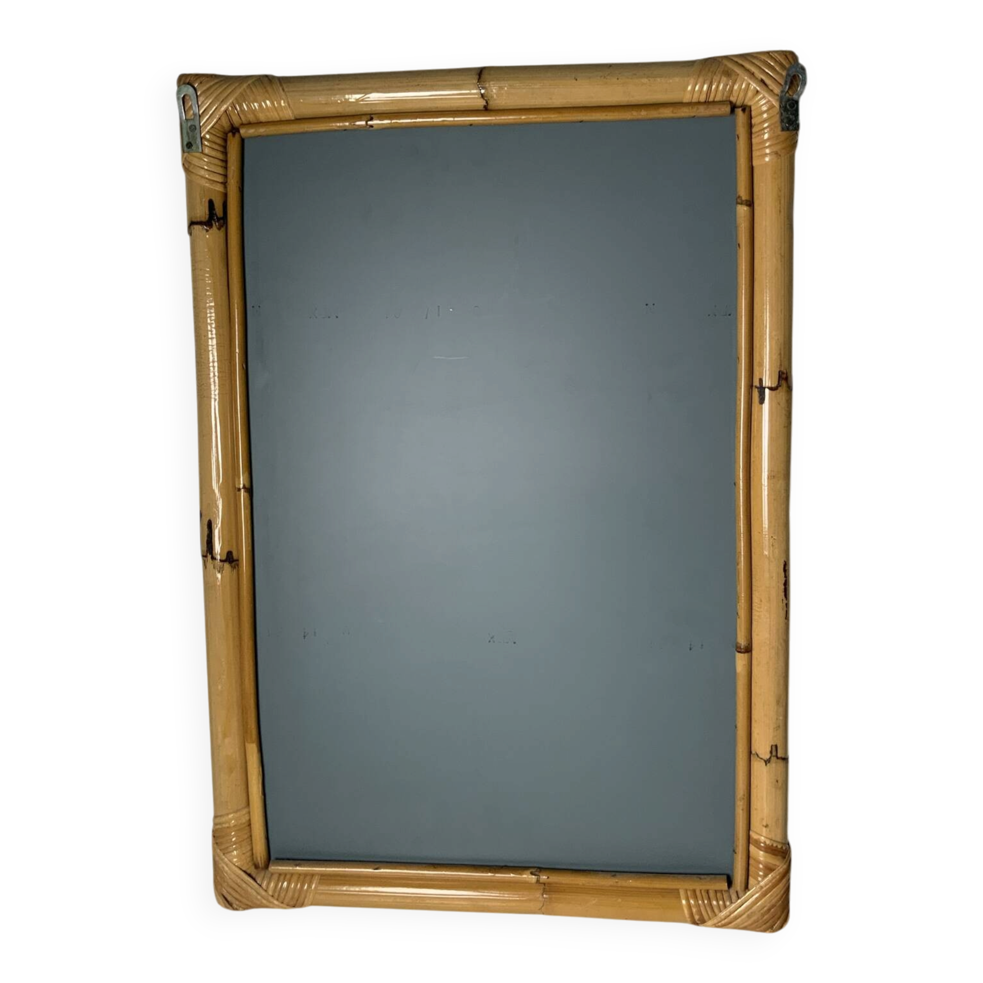 Miroir en rotin vintage
