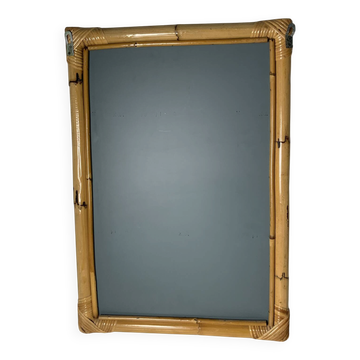 Miroir en rotin vintage
