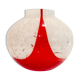 Marmorean glass ball vase in white murano and red-deco-retro-vintage