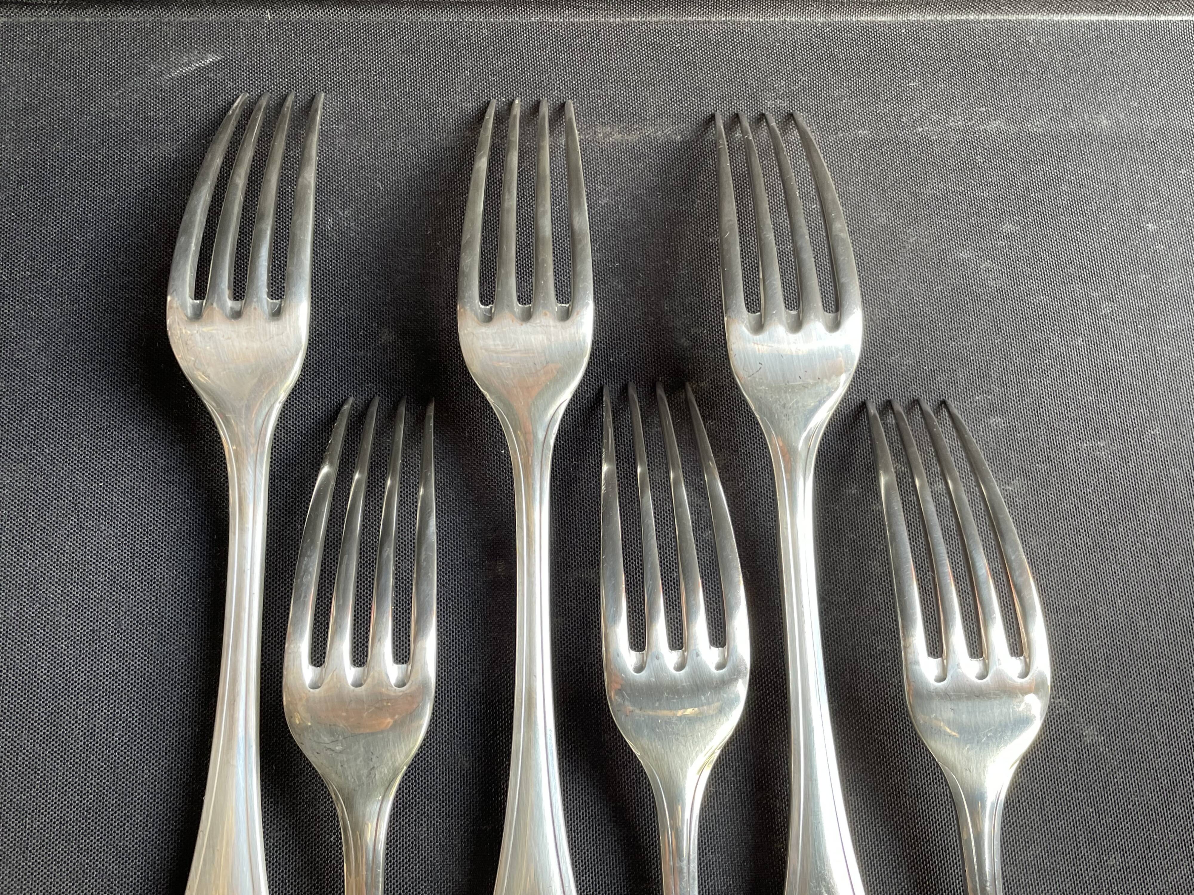 6 christofle pompadour table forks