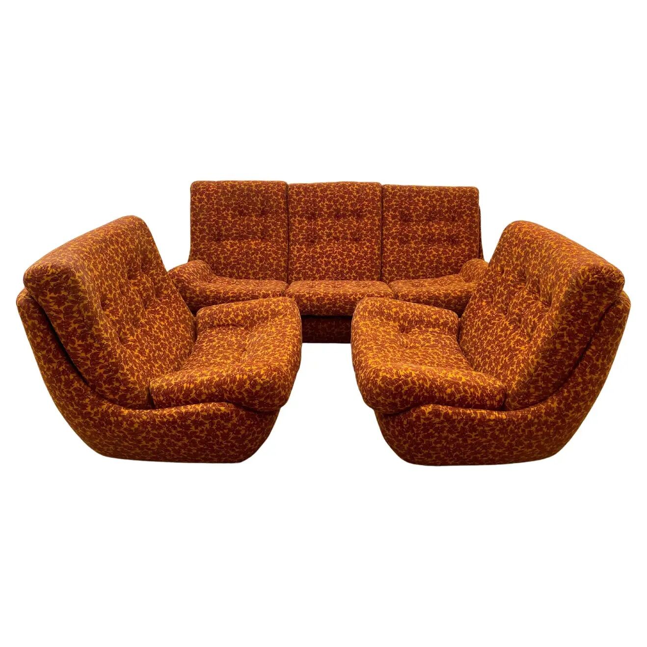eastern bloc vintage living room set by jitona, czechoslovakia, 1970s