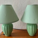 Pair of green lamps