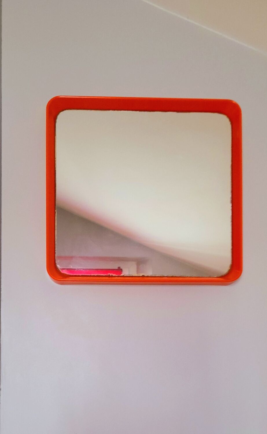 70s pop orange square mirror