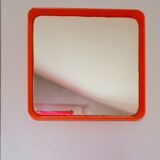 70s pop orange square mirror