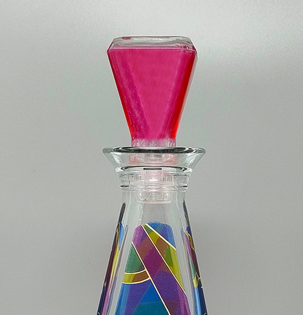 1970s Stunning Decanter or Decorative Bottle by Luigi Bormioli. Made in Ita