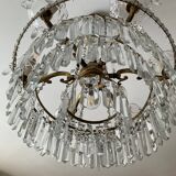Cascade chandelier with crystal drops