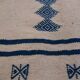 Carpet berber kilim beige and blue in pure wool 200x110cm