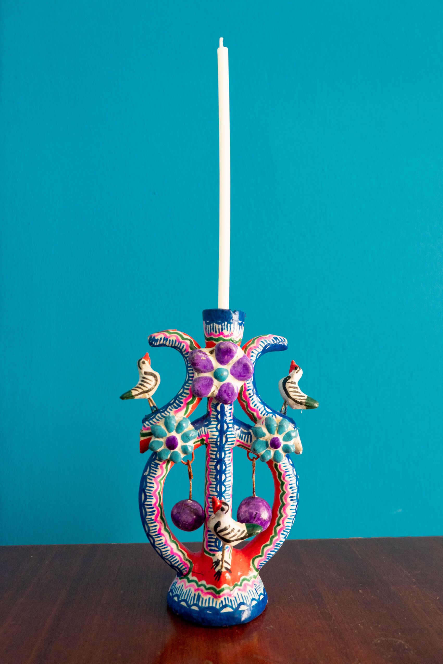 Mexican tree of life candlestick